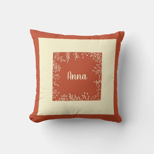 Personalised Simple Fall Leaves  Cushion (Front)