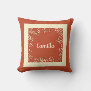 Personalised Simple Farmhouse Fall Leaves Cushion