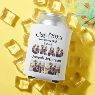 Personalised Simple Graduation 6 Photo Collage Can Cooler