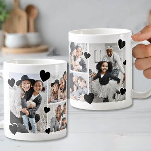 Personalised Simple Heart Family Photo Collage Coffee Mug