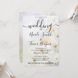 Personalised Simple Little Orange Flowers Wedding Invitation