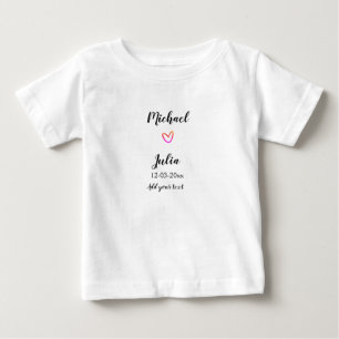 personalised simple minimal add your name red hear baby T-Shirt