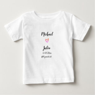 personalised simple minimal add your name red hear baby T-Shirt