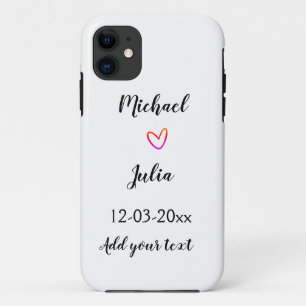 personalised simple minimal add your name red hear Case-Mate iPhone case