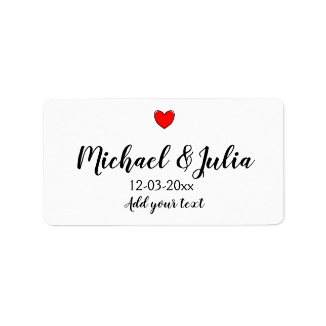 personalised simple minimal add your name year hea label (Front)