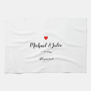 personalised simple minimal add your name year hea tea towel