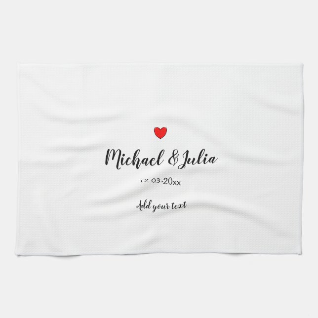 personalised simple minimal add your name year hea tea towel (Horizontal)