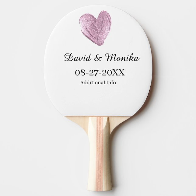 Personalised simple minimal add your name year pin ping pong paddle (Front)