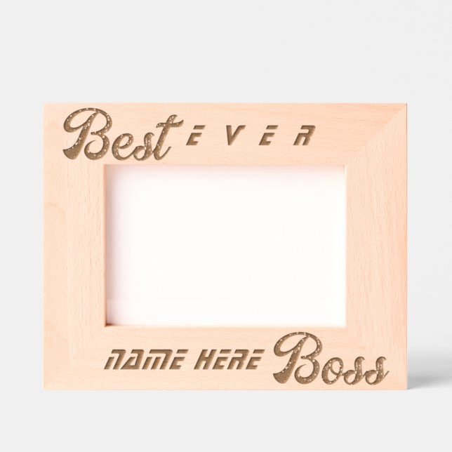 Personalised Simple Modern Best Boss  Etched Frames (Front)