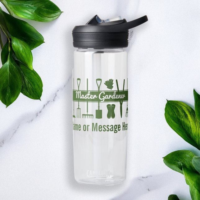 Personalised Simple Modern Master Gardener Water Bottle (Creator Uploaded)