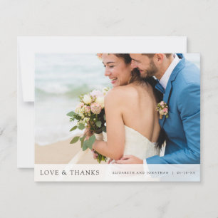 Personalised Simple Modern Photo Wedding Thank You Card