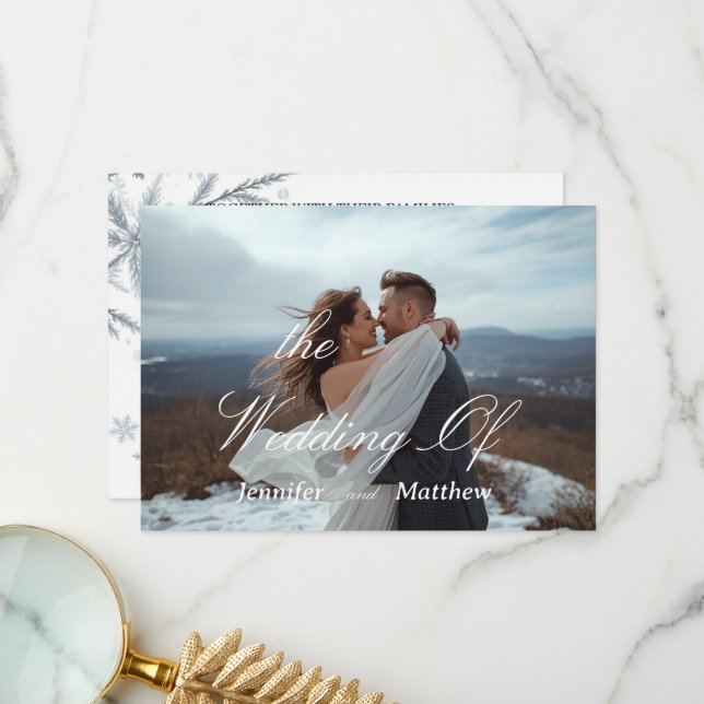 Personalised Simple Modern Wedding Invitation  (Front/Back In Situ)