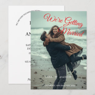 Personalised Simple Modern Wedding save the date  Invitation