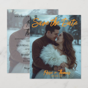 Personalised Simple Modern Winter Wedding card