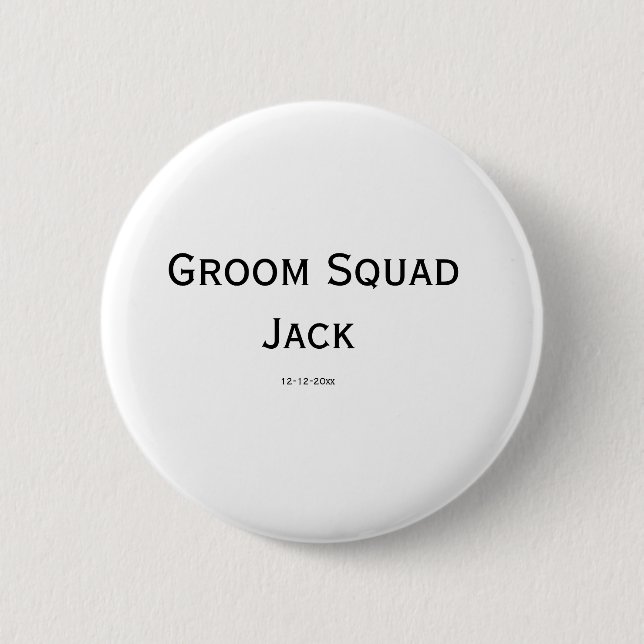 personalised simple monogram add your name wedding 6 cm round badge (Front)