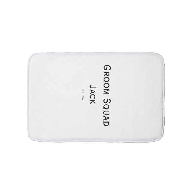 personalised simple monogram add your name wedding bath mat (Front)