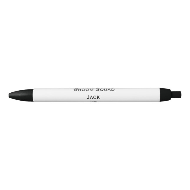 personalised simple monogram add your name wedding black ink pen (Front)
