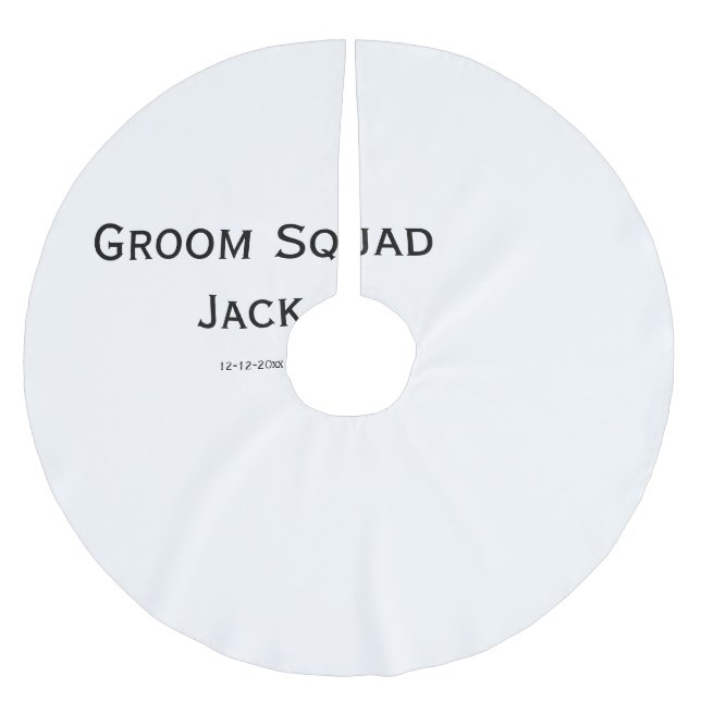personalised simple monogram add your name wedding brushed polyester tree skirt (Front)