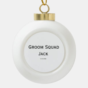personalised simple monogram add your name wedding ceramic ball christmas ornament