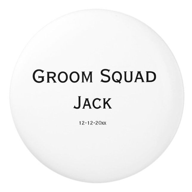 personalised simple monogram add your name wedding ceramic knob (Front)