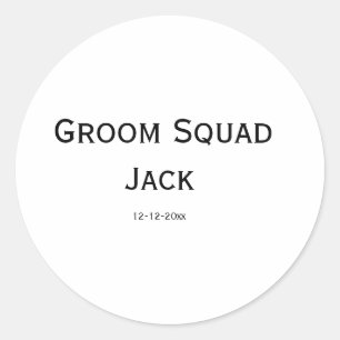 personalised simple monogram add your name wedding classic round sticker