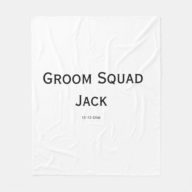 personalised simple monogram add your name wedding fleece blanket (Front)