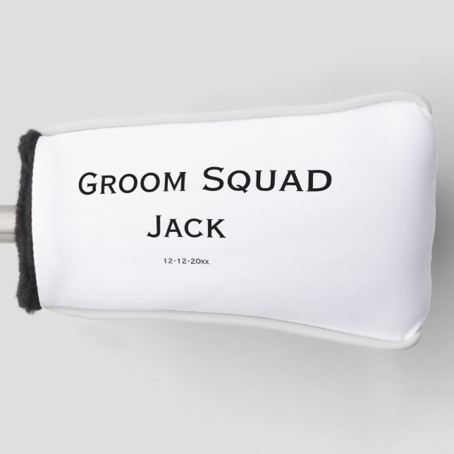 personalised simple monogram add your name wedding golf head cover (Front)