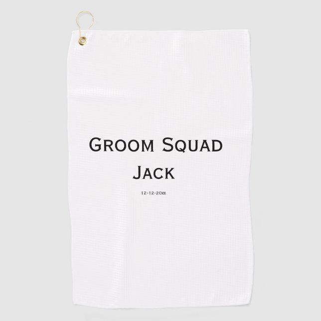 personalised simple monogram add your name wedding golf towel (Front)