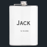 personalised simple monogram add your name wedding hip flask<br><div class="desc">design</div>