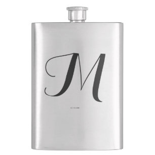 personalised simple monogram add your name wedding hip flask