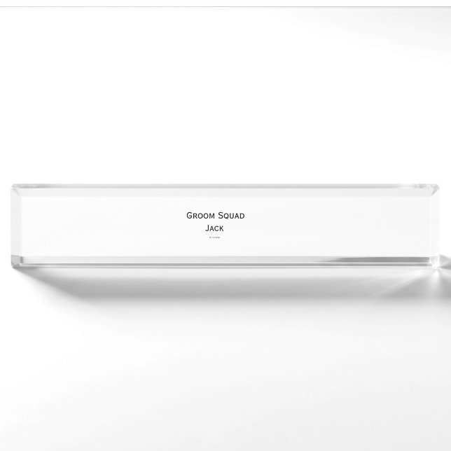 personalised simple monogram add your name wedding nameplate (Front)