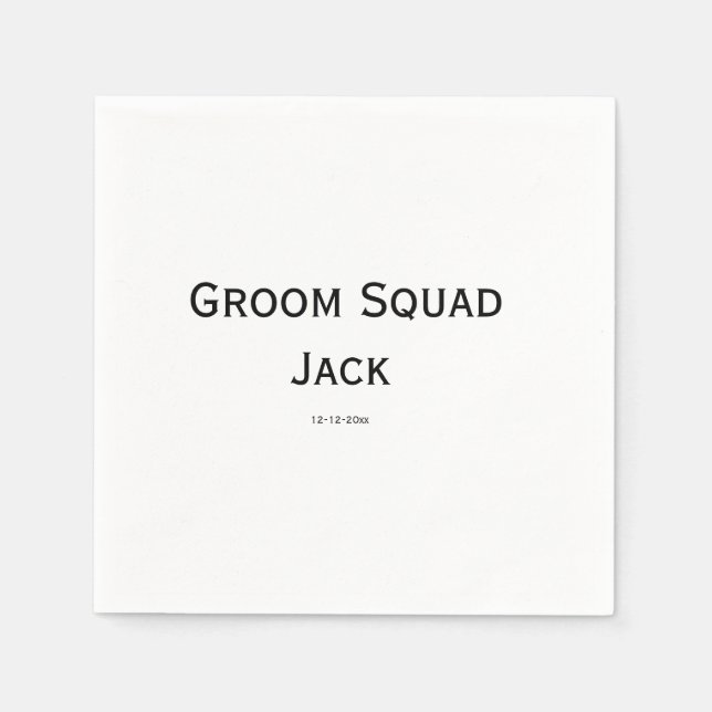 personalised simple monogram add your name wedding napkin (Front)