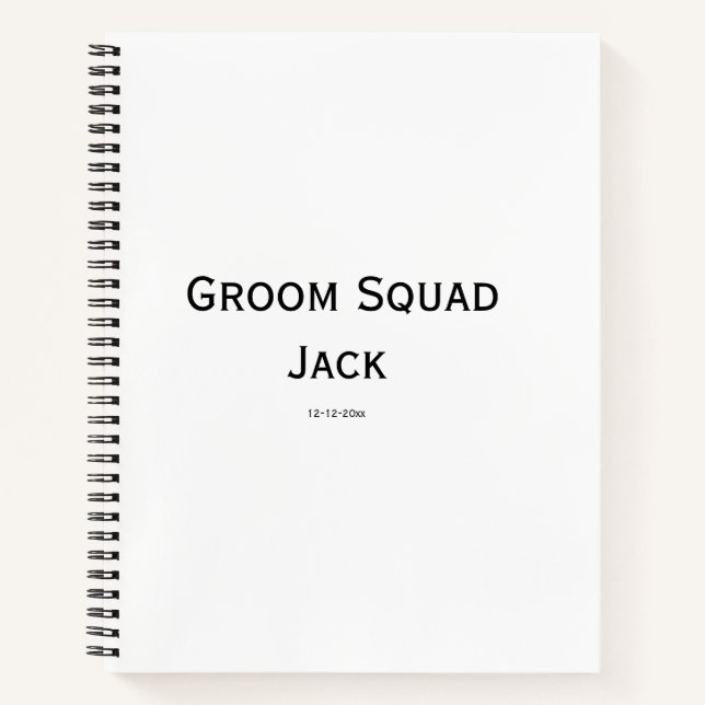 personalised simple monogram add your name wedding notebook (Front)