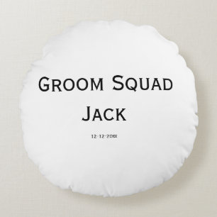 personalised simple monogram add your name wedding round cushion