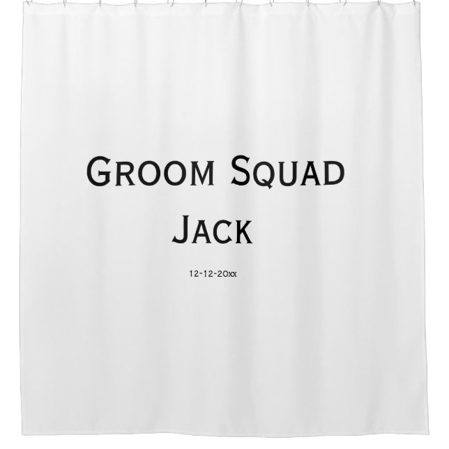personalised simple monogram add your name wedding shower curtain (Front)