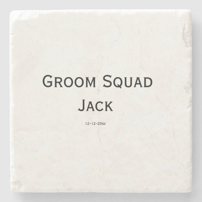personalised simple monogram add your name wedding stone coaster (Front)