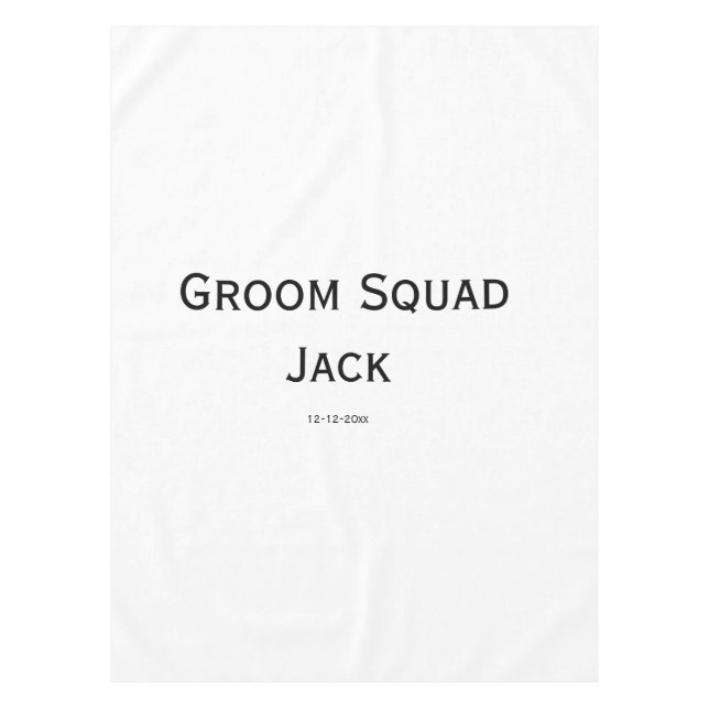 personalised simple monogram add your name wedding tablecloth (Front)