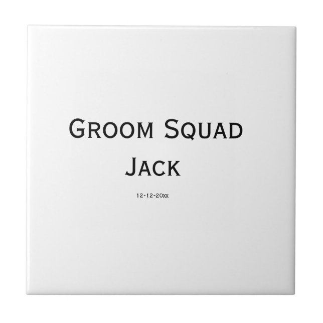 personalised simple monogram add your name wedding tile (Front)