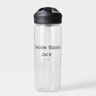 personalised simple monogram add your name wedding water bottle