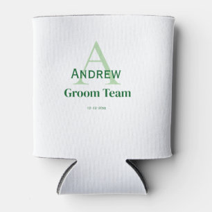 personalised simple monogram groom team groomsmen  can cooler