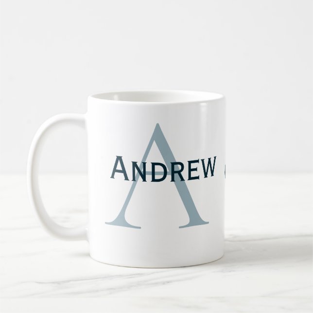 personalised simple monogram groom team groomsmen  coffee mug (Left)