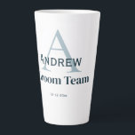personalised simple monogram groom team groomsmen  latte mug<br><div class="desc">design</div>
