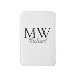 personalised simple monogram name groomsman bath mat