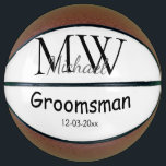personalised simple monogram name groomsman minima basketball<br><div class="desc">design</div>