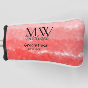 personalised simple monogram name groomsman minima golf head cover