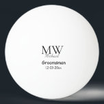 personalised simple monogram name groomsman minima ping pong ball<br><div class="desc">design</div>