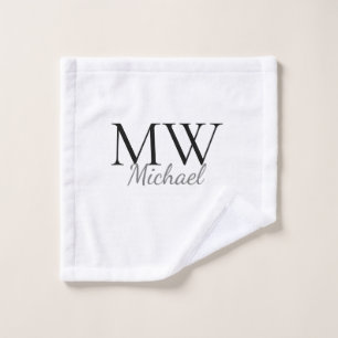 personalised simple monogram name groomsman wash cloth