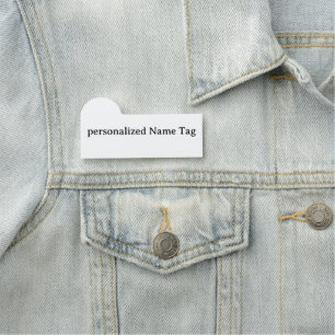 personalised simple Name Tag3" X 1.5" Shaped Badg Tag