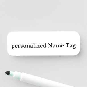 personalised simple Name Tag 3" X 1"