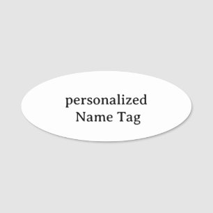personalised simple Name Tag 3" X 1.25" Oval